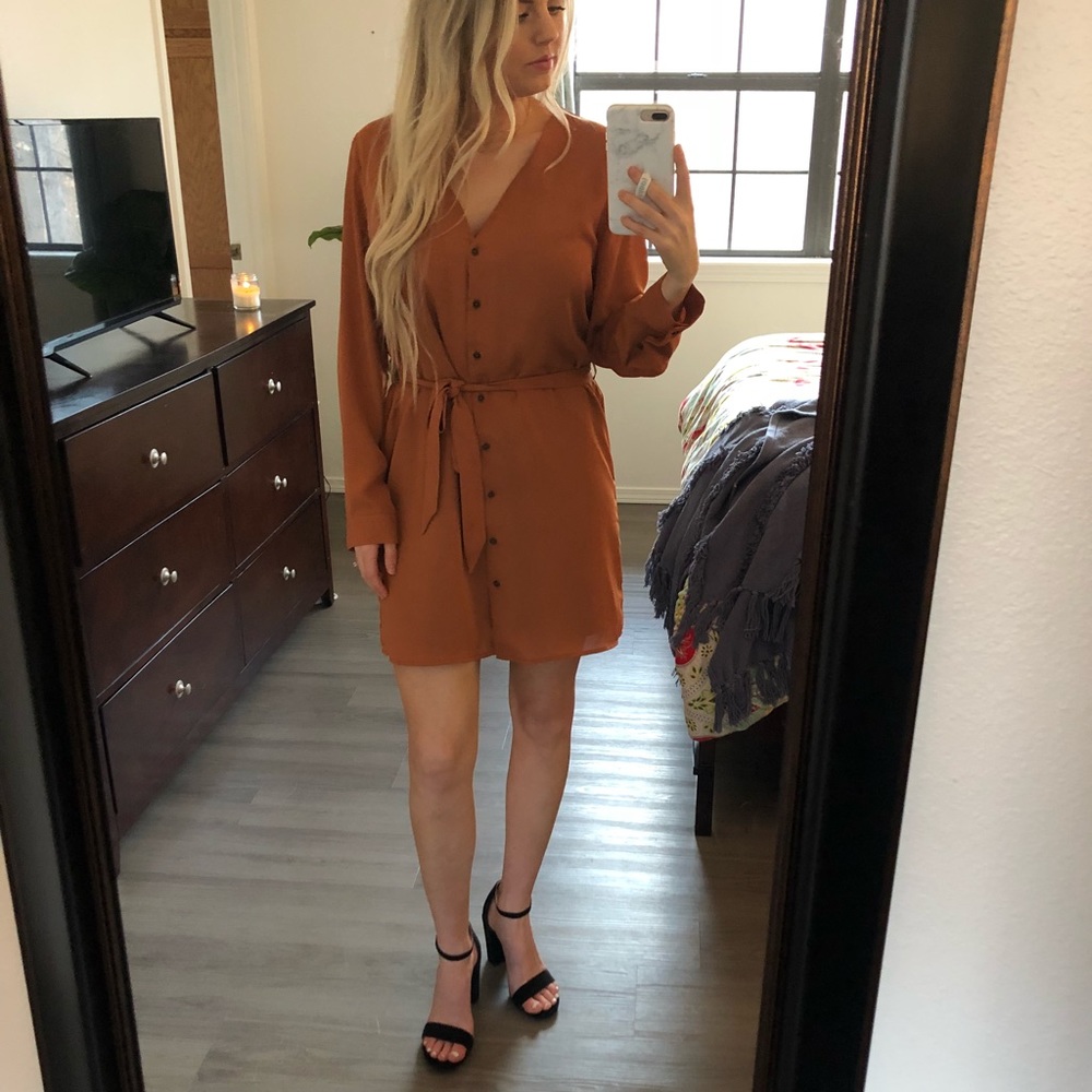 Brown button down Forever 21 dress - Picture 5 of 6